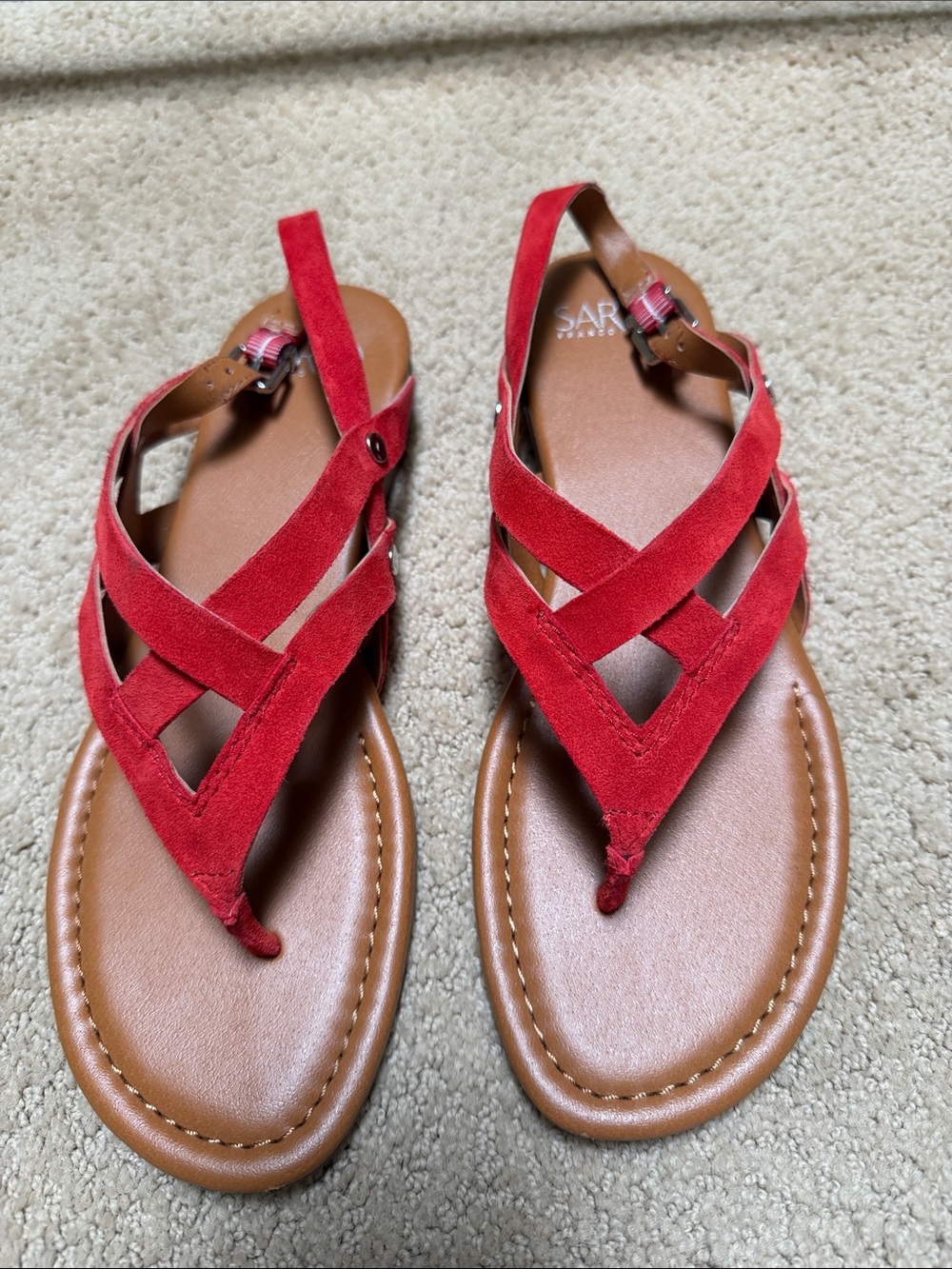 A-Gretchen Franco Sarto red sandals. Size 9